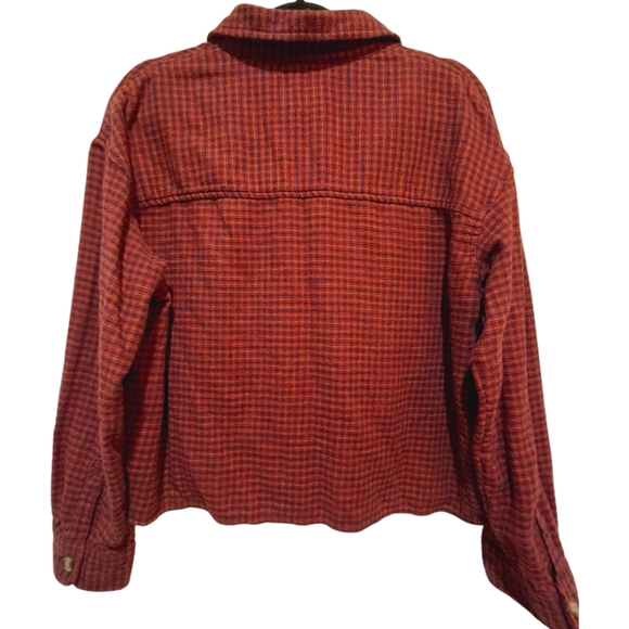 American Eagle maroon crop flannel size M - Picture 3 of 8